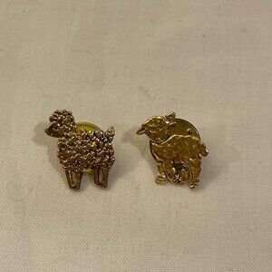 Lot of 2 Vintage Lamb Sheep Pins